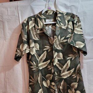 High Surf, Not Worn, Men's Tropical Leaf Design, Short Sleeved Size L